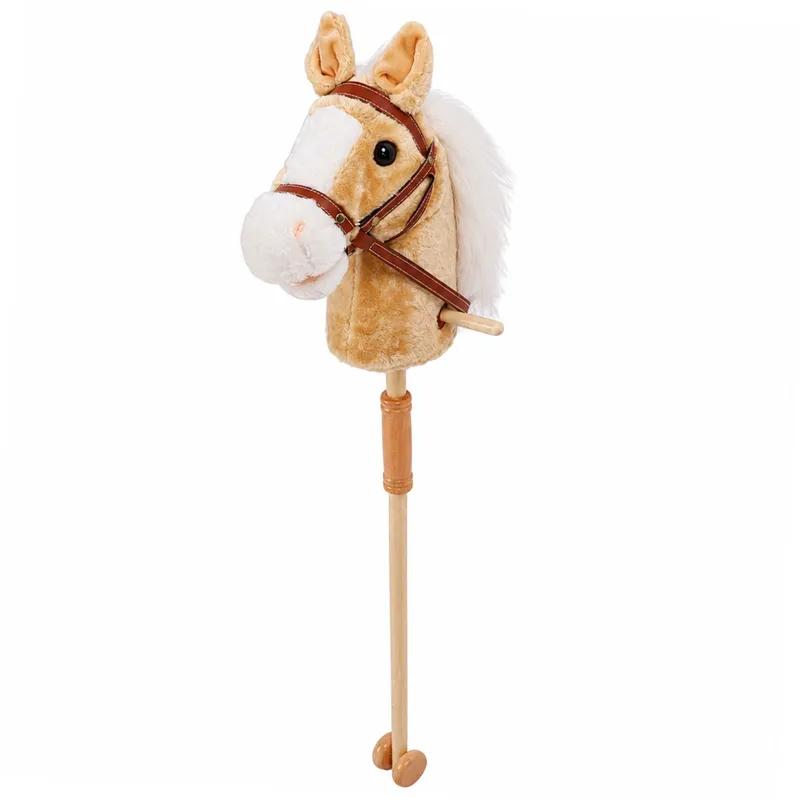 Hobby Horse Koń Na Kiju Głowa Konia Dźwięki Galopu Rżenia 100 cm - Beżowy