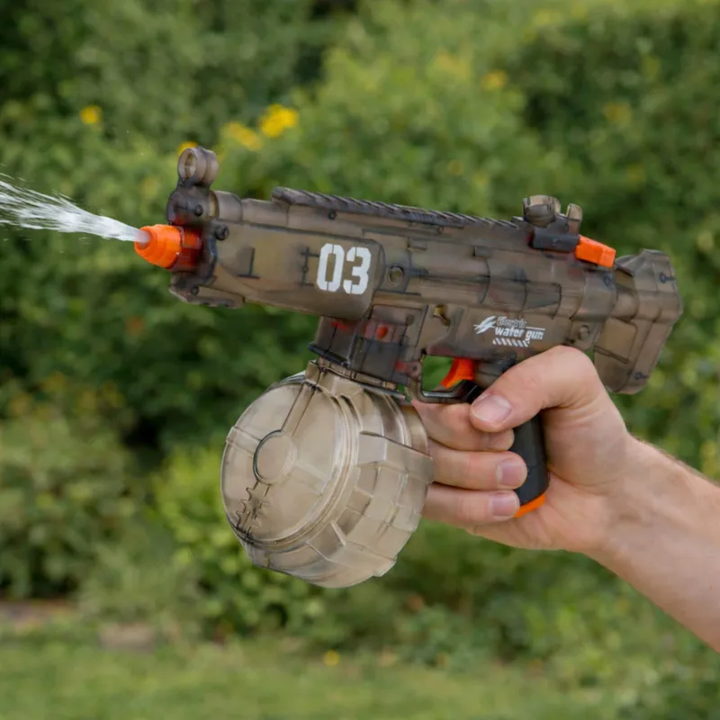 Elektryczny Karabin Pistolet Na Wodę Automatyczny Zasięg 8-9M 450 ml - Czarny