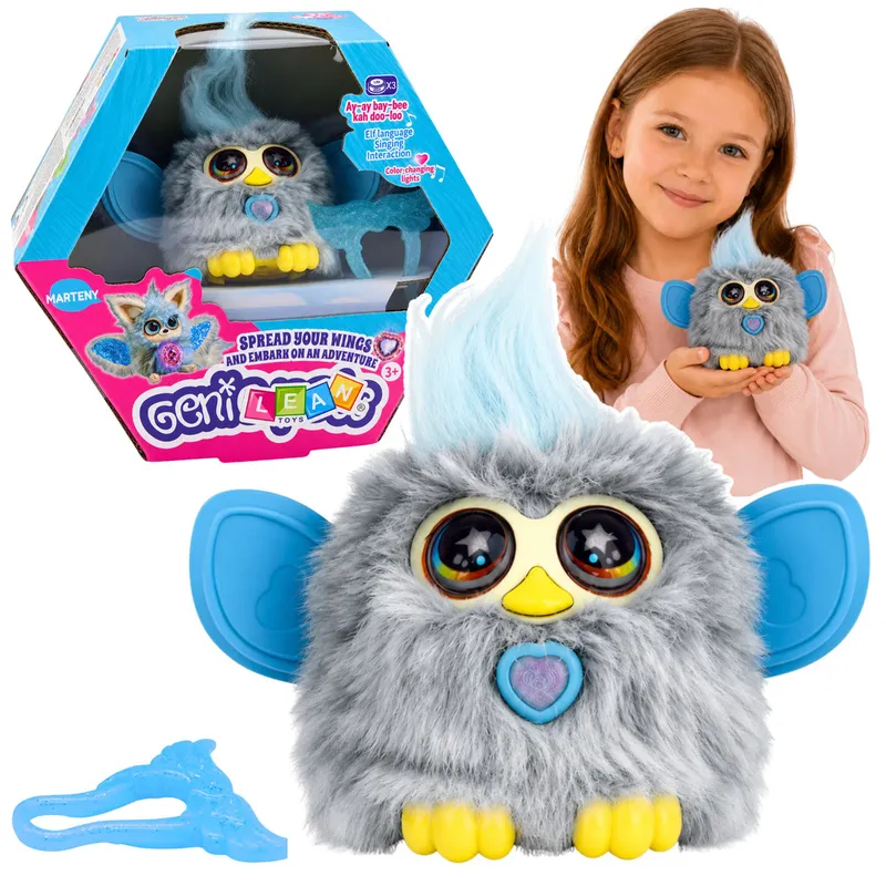 Zwierzak Interaktywny Stworek Genie Pets Światła Dźwięki Zawieszka - Szary