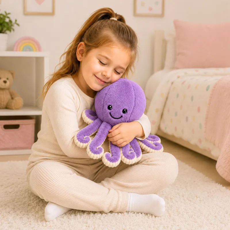 Pluszowa Ośmiornica Maskotka Przytulanka Sprężyste Macki 30 cm - Fioletowa
