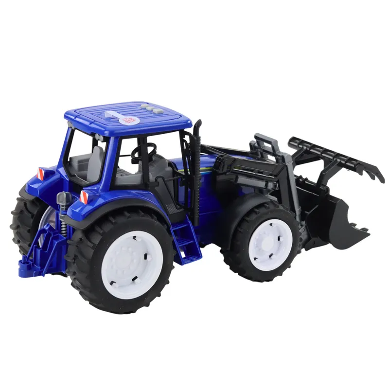 Traktor Farmerski Z Ruchomą Łyżką Światła Dźwięki 1:10 - Niebieski