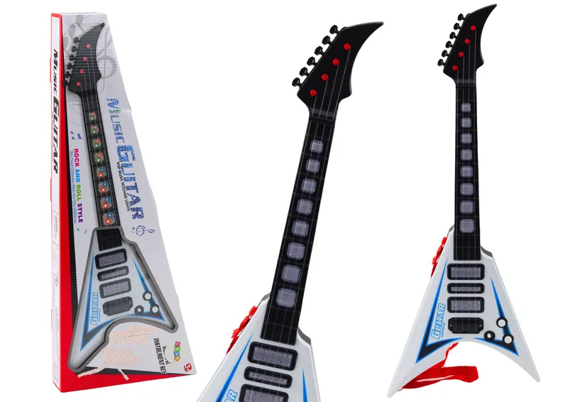 Gitara Elektryczna Dla Dzieci Światła Melodie - Biała