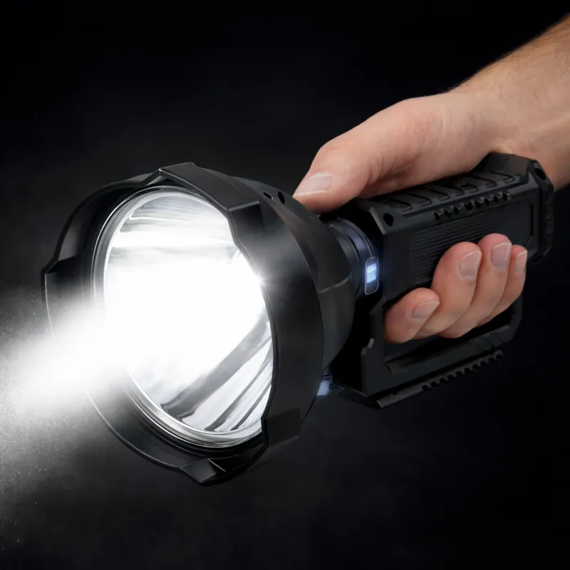 Duża Latarka Reflektor Ze Statywem Szperacz LED W5120 Powerbank 31 cm