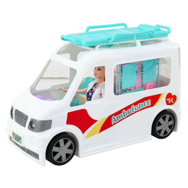 Mobilny Szpital Karetka Ambulans Z Noszami 2w1 Lalka Doktor Akcesoria