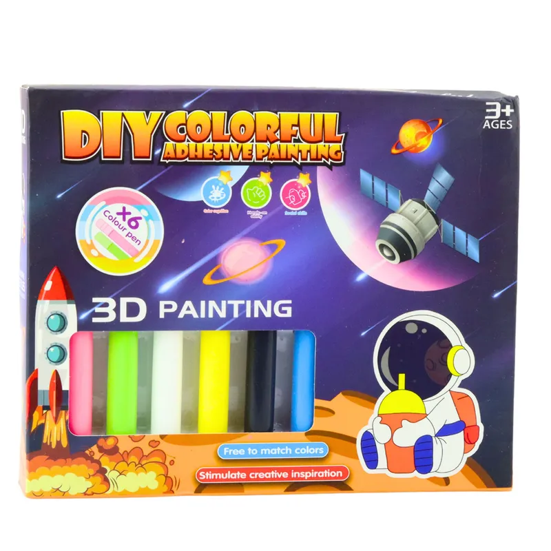 Zestaw Do Malowania Kosmos 3D DIY 6 Farbek Zawieszki 12 szt