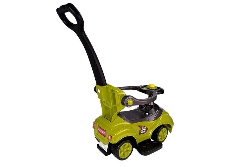 Jeździk Z Pchaczem Dla Dzieci Mega Car 3w1 Piszczek Schowek - Żółty