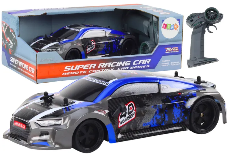 Autko Zdalnie Sterowane RC 1:18 Gumowe Koła Drift - Niebieski