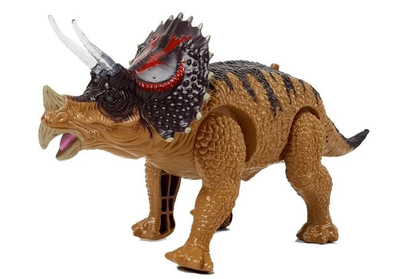 Dinozaur Triceratops Na Baterie - Żółty