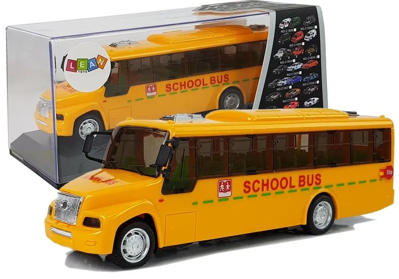 Szkolny Autobus Z Naciągiem Światłami I Dźwiękami Otwierane Drzwi