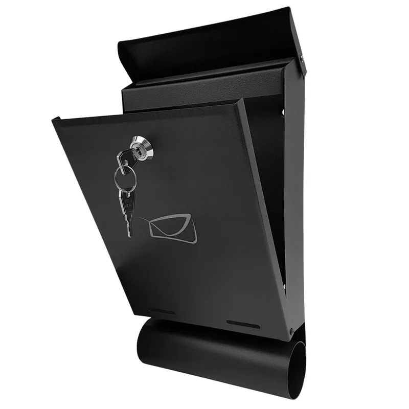 Skrzynka Pocztowa Na Listy Gazety Stal Ocynkowana 32,5x22,5x9,5cm - Czarna