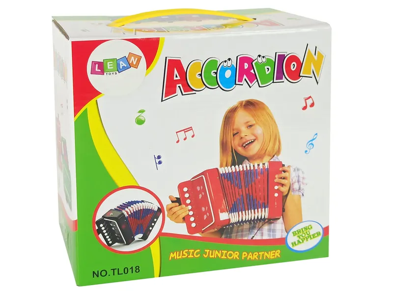 Akordeon Instrument Dla Małego Muzyka - Czerwony