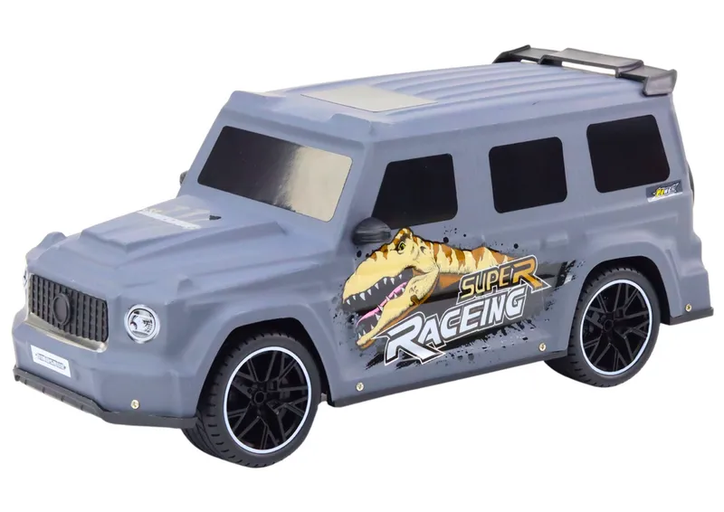 Auto Zdalnie Sterowane RC Z Dinozaurem W Skali 1:10 - Szare