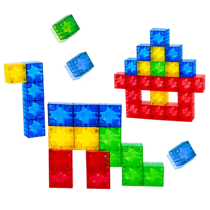 Klocki Magnetyczne Konstrukcyjne Sześciany Kostki Kolorowe 3D 160 el