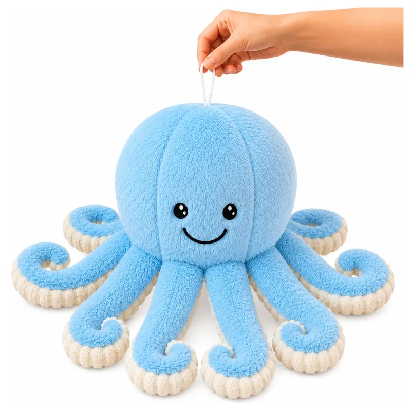 Pluszowa Ośmiornica Maskotka Przytulanka Sprężyste Macki 50 cm - Niebieska