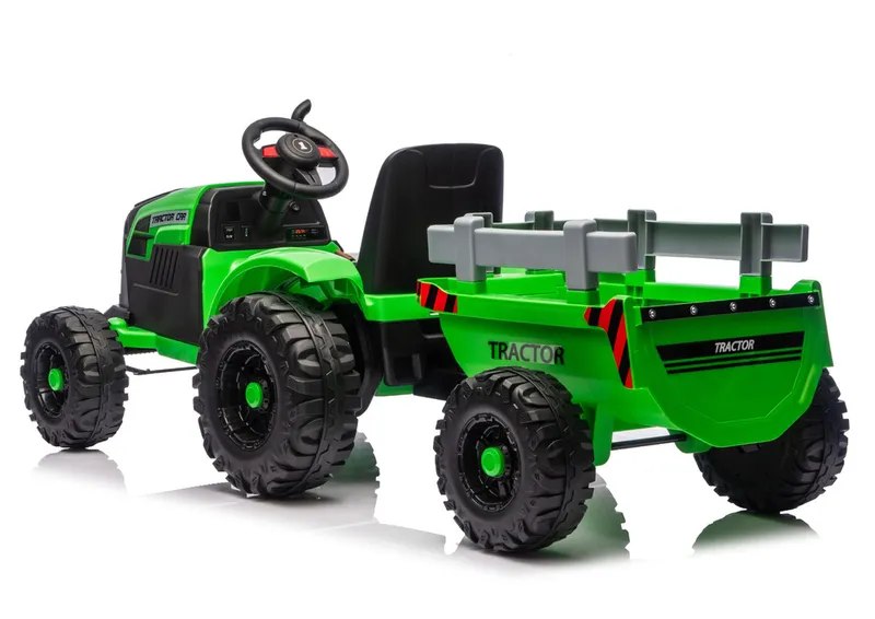 Traktor Na Akumulator CH9959B Z Przyczepą Jasno 24V - Zielony