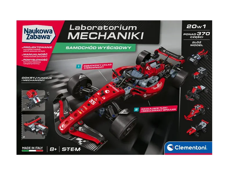 Naukowa Zabawa Laboratorium Mechaniki Samochód Wyścigowy Język Polski CLEMENTONI 50403