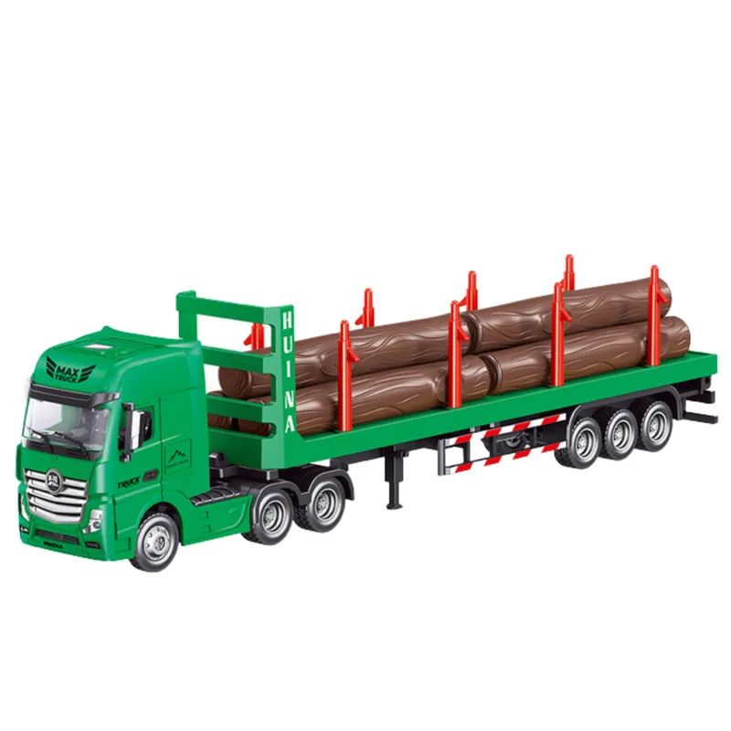 Ciężarówka Transport Drewna Metalowa Huina 1:50 - Zielona