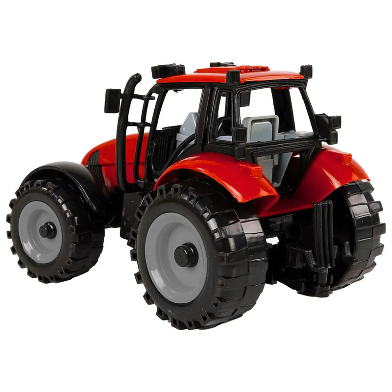 Mały Traktor Rolniczy Farmerski Otwierana Maska 13 cm - Czerwony