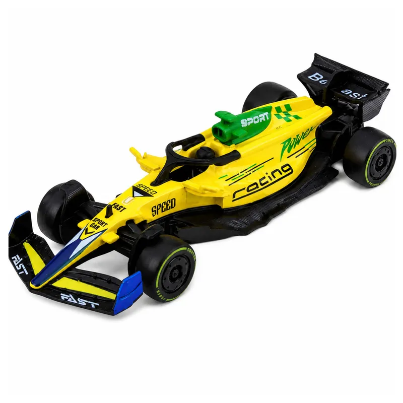 Autko Wyścigówka Metalowa Formuła Napęd Pull Back 1:43 - Żółta