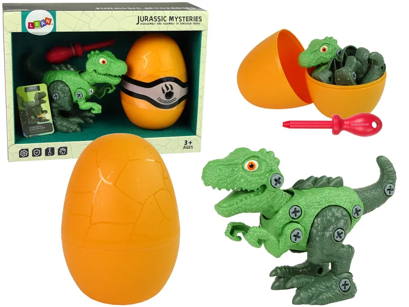 Zestaw Dinozaur Tyranozaur Rex Z Jajkiem DIY Śrubokręt - Zielony