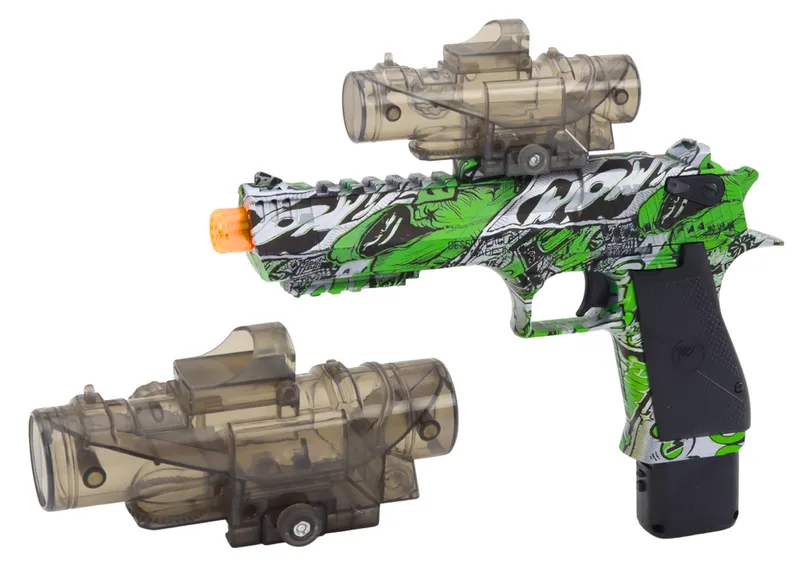Elektryczny Pistolet Na Kulki Strzałki Wodne Strzałki 2w1 - Zielony