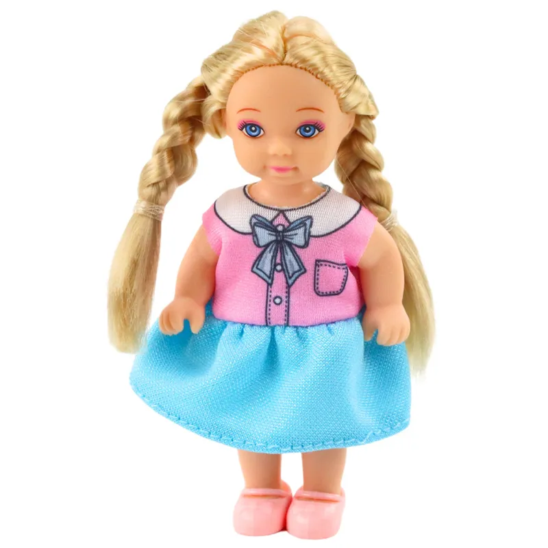Mini Laleczka Kaibibi Długie Włosy Kolorowa Sukienka 12 cm Mix
