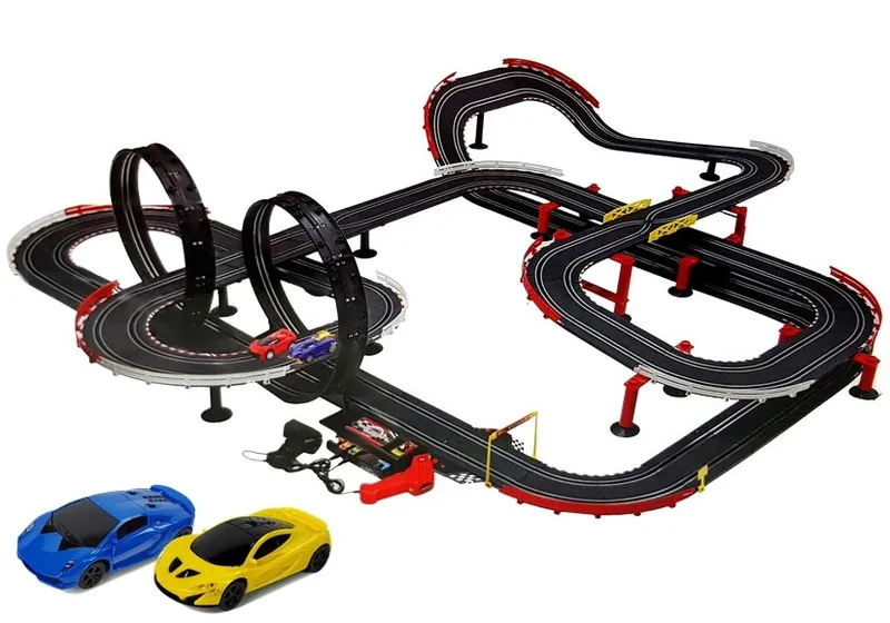Tor Wyścigowy Z Samochodzikami 2 Autka 1420 cm Turbo 1:43 Kontrolery