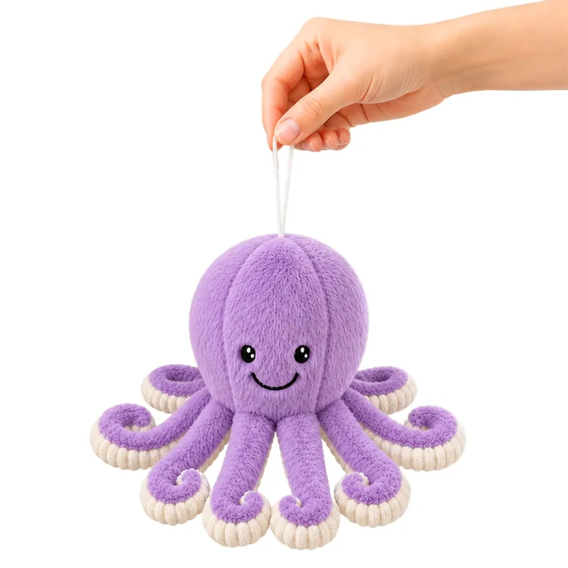 Pluszowa Ośmiornica Maskotka Przytulanka Sprężyste Macki 30 cm - Fioletowa