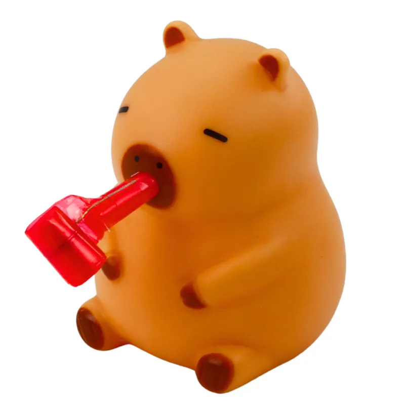 Gniotek Kapibara Z Trąbką Piszczałka Figurka 7cm - Brązowa
