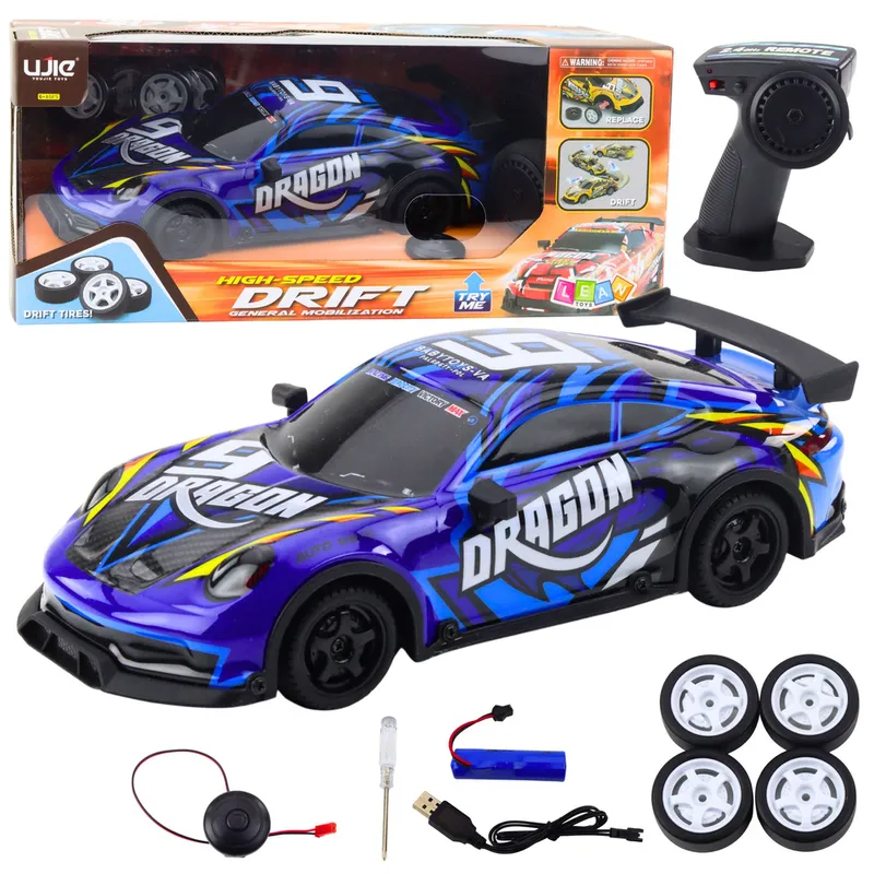 Auto Sportowe Zdalnie Sterowane RC Podświetlana Karoseria Drift - Niebieski