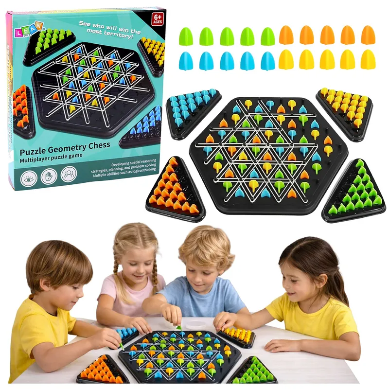 Gra Strategiczna Rodzinna Edukacyjna Puzzle Geometryczne Trójkąty