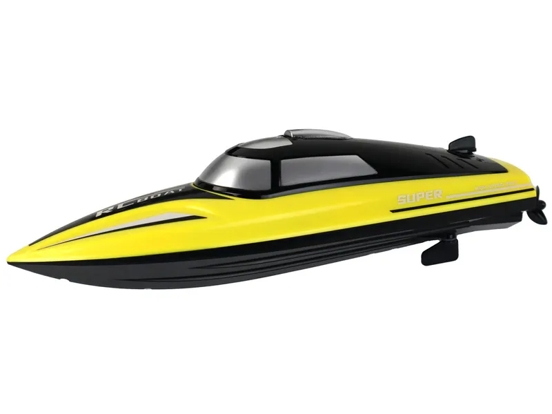 Motorówka Łódka Zdalnie Sterowana R/C 2.4G Pilot Podstawka - Żółta