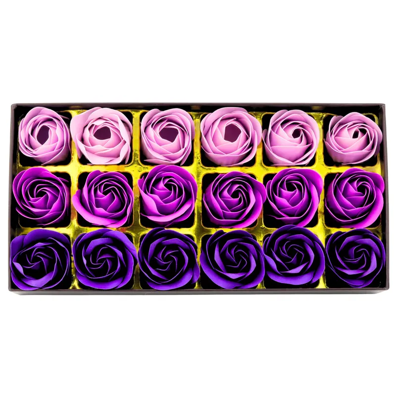 Flower Box Wieczne Pachnące Róże Kwiaty W Pudełku 18 szt - Fioletowe
