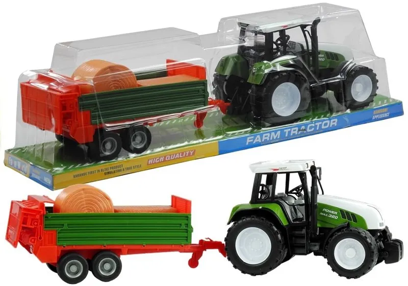 Duży Traktor Z Przyczepą Akcesoria Ciągnik 65 cm