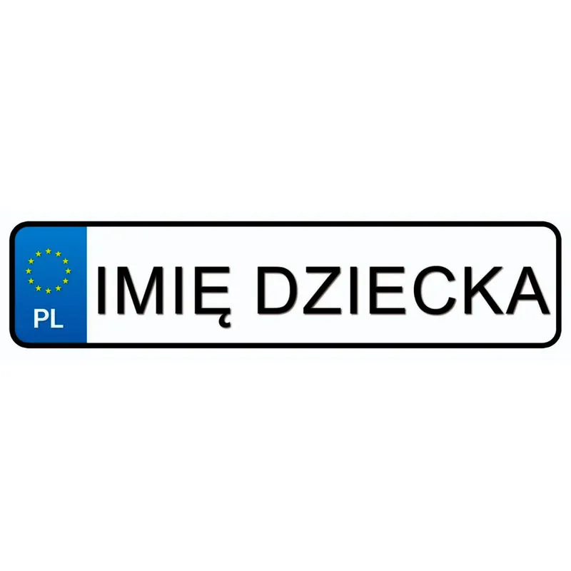 Tablica Rejestracyjna Naklejka Imię Twojego Dziecka