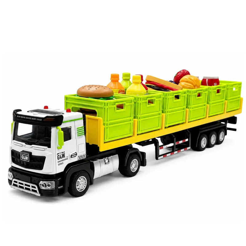 Ciężarówka Transportowa Z Produktami Spożywczymi Na Baterie 1:40 - Zielona