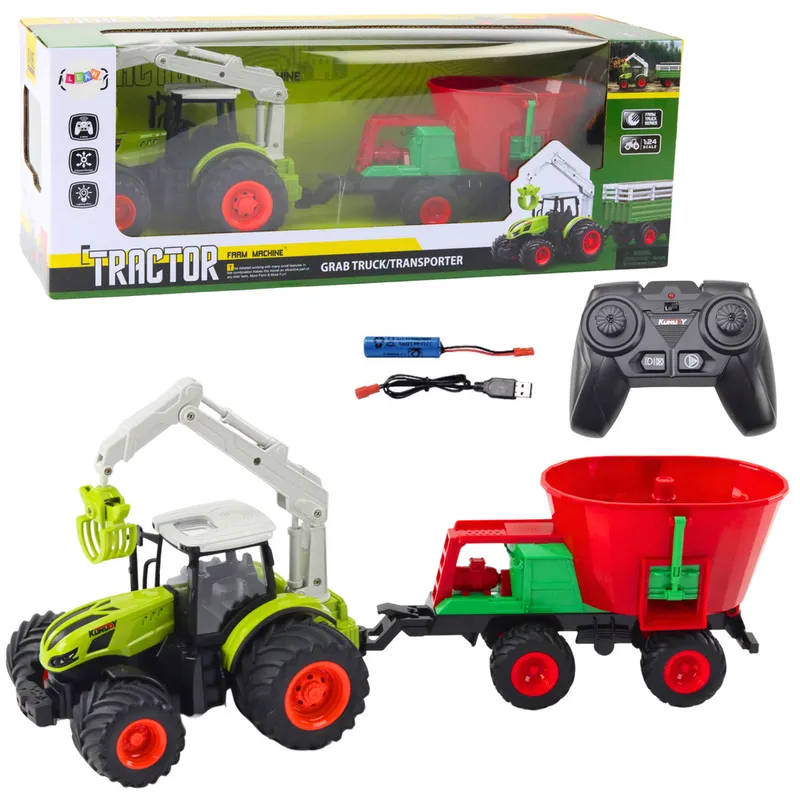 Traktor Rolniczy Z Siewnikiem I Chwytakiem Obrotowym Zdalnie Sterowany 2.4G