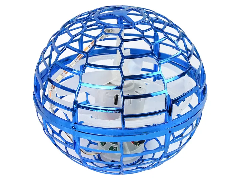 Latająca Wirująca Kula Flynova Sterowana Ręką LED 10 cm - Niebieska