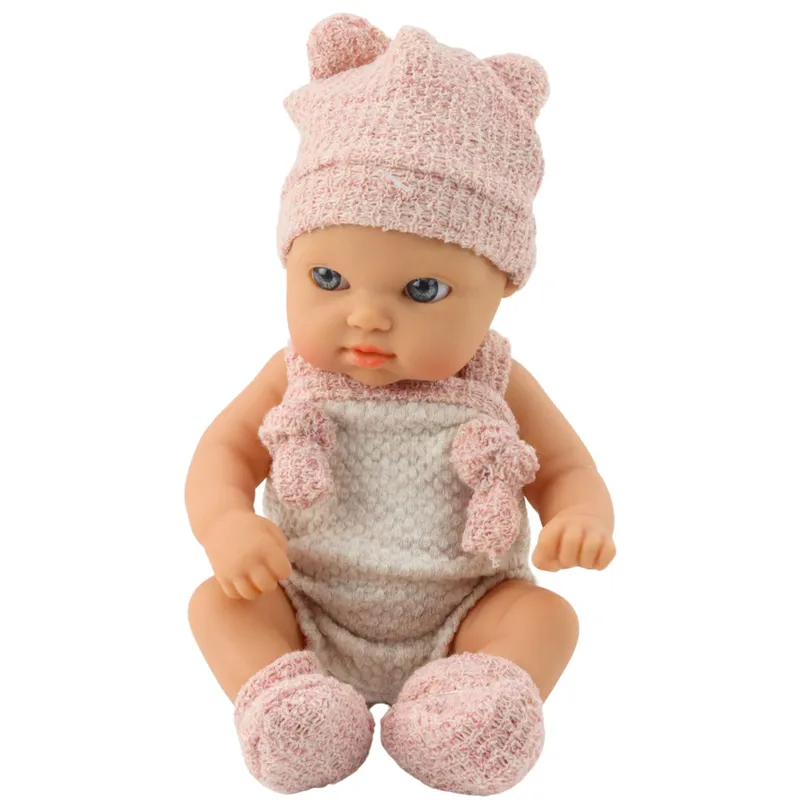 Lalka Bobas Niemowlak Ubranko Czapeczka Śliniaczek 18 cm - Różowe