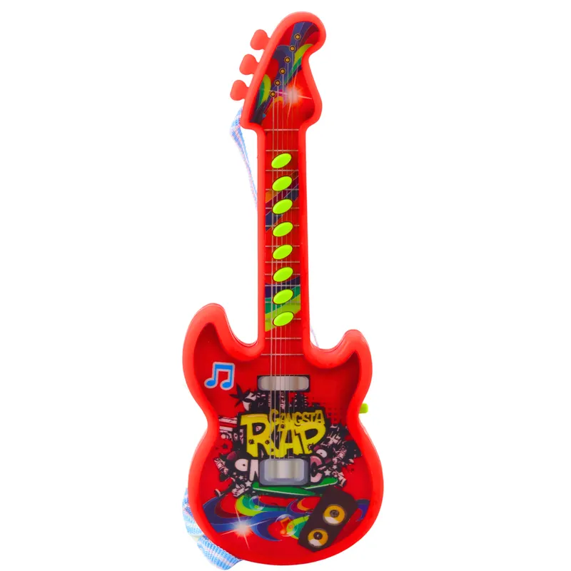 Gitara Elektryczna Dla Dzieci Melodie Gama Solmizacyjna 29cm - Czerwona
