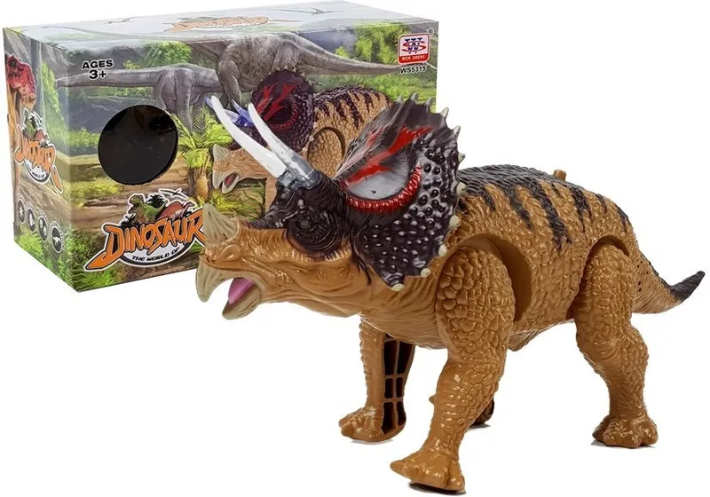 Dinozaur Triceratops Na Baterie - Żółty