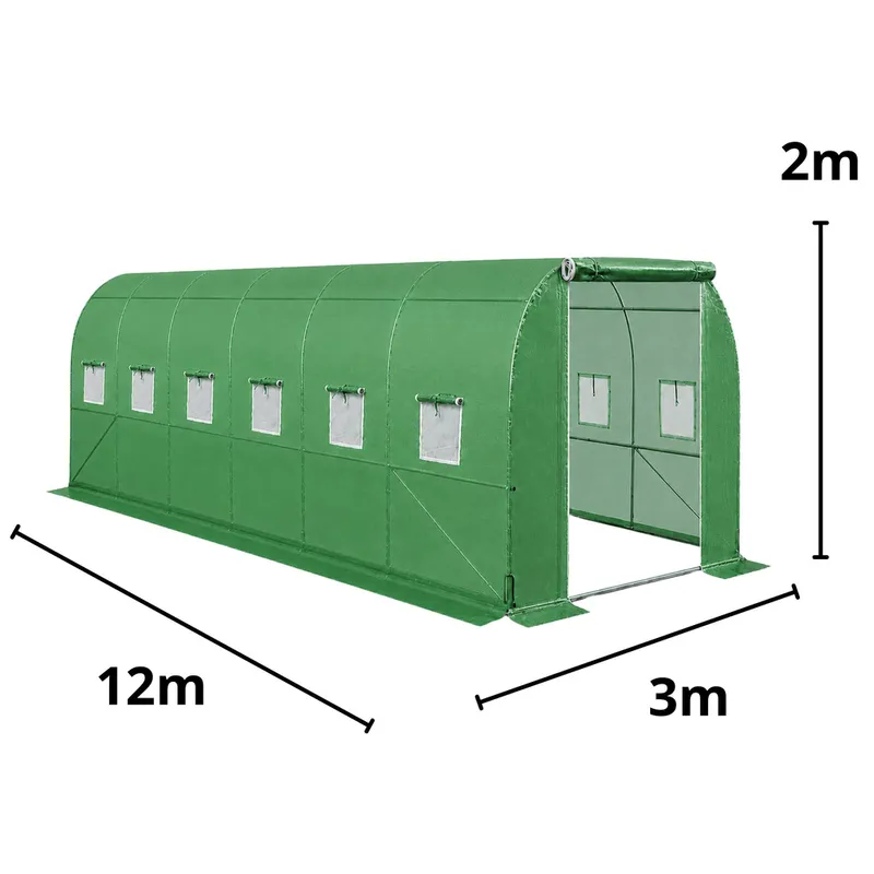 Tunel Ogrodowy Foliowy Szklarnia Na Warzywa PRO Stelaż 25mm 12x3x2m 36m²