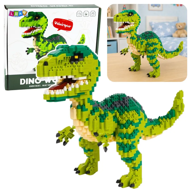 Zestaw Klocki Konstrukcyjne Dinozaur Velociraptor Figurka 3D 1457 el