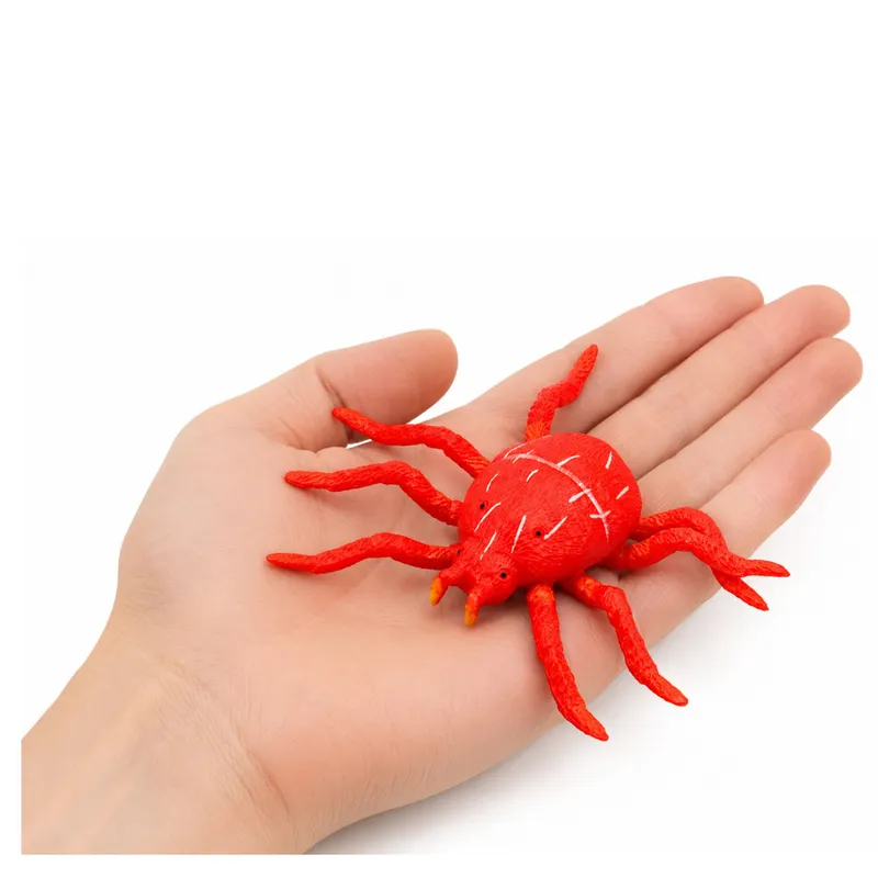 Pająk Gumowa Figurka Rozciągliwa Realistyczna 12 cm - Czerwony