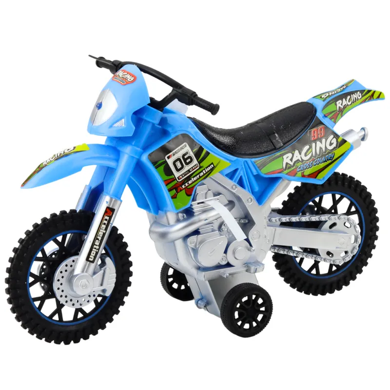 Motor Crossowy Off-Road Napęd Światła Dźwięki - Niebieski
