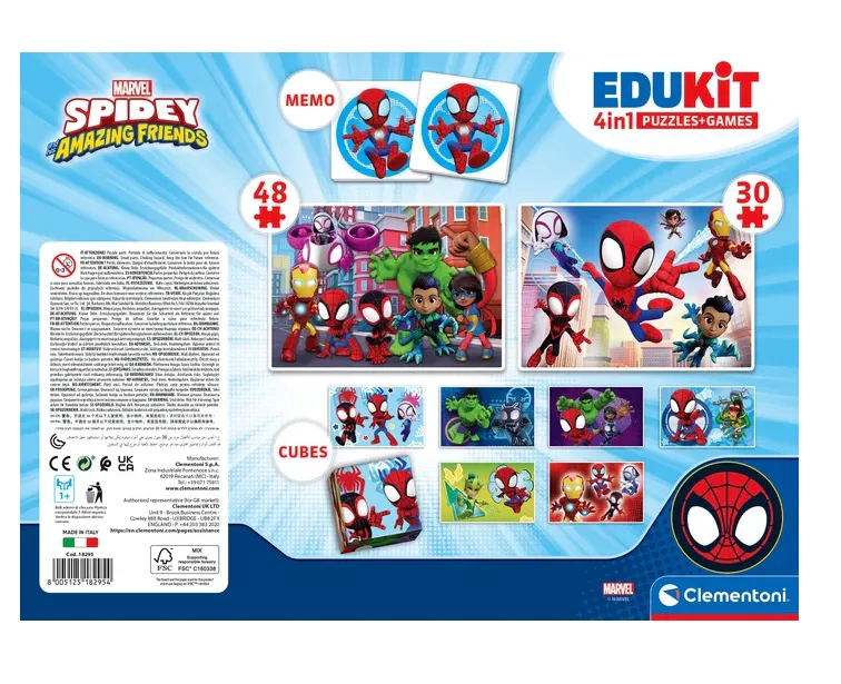 Zestaw Edukacyjny Puzzle Memo Klocki MARVEL SPIDEY CLEMENTONI 18295