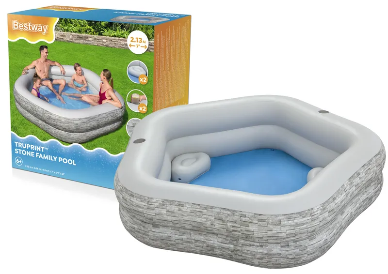 Dmuchany Basen Ogrodowy 213X 206X 53 cm BESTWAY 54423