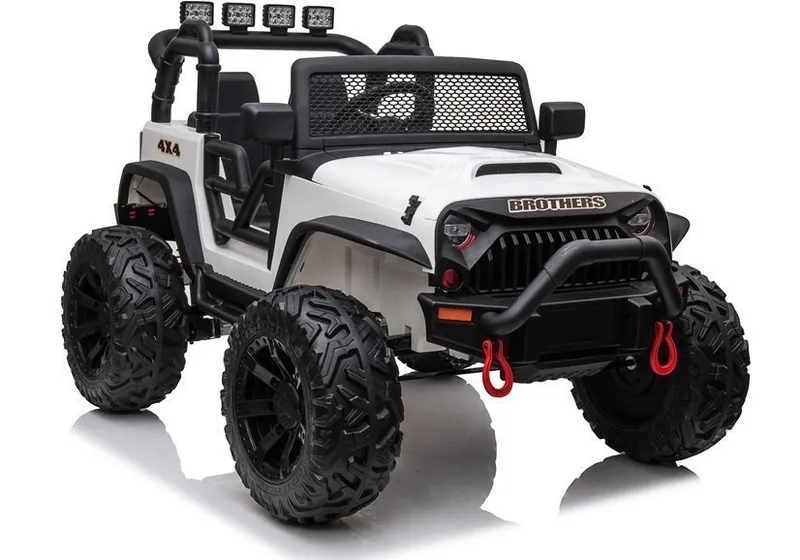 Auto Terenowe Na Akumulator JEEP JC666 Światła LED MP3 Pilot - Biały