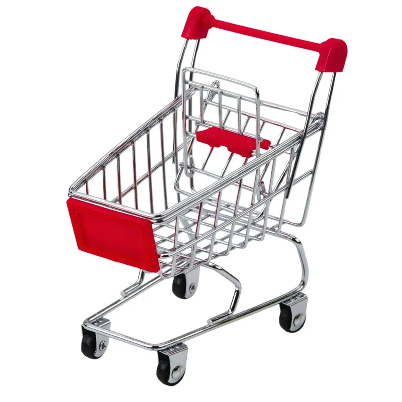 Mini Wózek Sklepowy Metalowy Odgrywanie Scen Dla Lalek Ozdoba