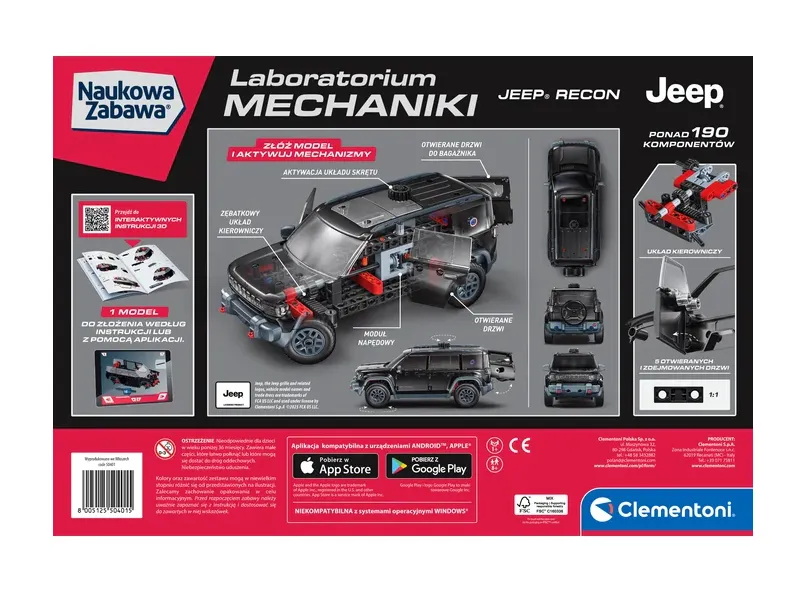 Naukowa Zabawa Laboratorium Mechaniki JEEP Recon Język Polski CLEMENTONI 50401